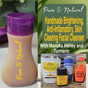 Brigtening Clearing Face Wash MANUKA HONEY, TURMERIC+ Handmade all natural